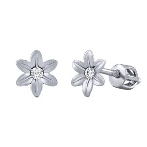 Strieborné náušnice kvietky Beauty s čírymi Brilliance Zirconia