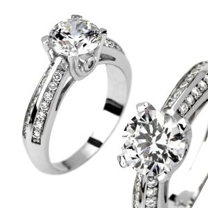 Strieborný prsteň PROELIO so zirkónmi Swarovski® veľkosť obvod 59 mm