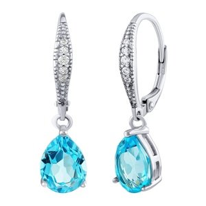 Strieborné náušnice June so Swiss Blue Topazom a Brilliance Zirconia