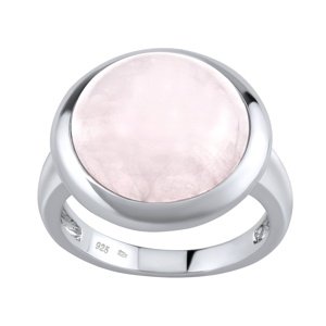 Strieborný prsteň s prírodným Ruženínom veľkosť obvod 52 mm
