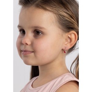 Srdiečka - strieborné náušnice 14 mm farba červená