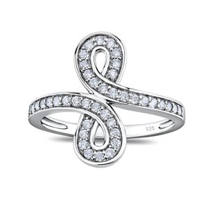 Strieborný prsteň INFINITY s Brilliance Zirconia veľkosť obvod 48 mm