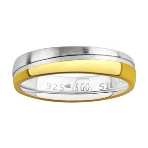 Snubný strieborný prsteň Glowie pozlátený žltým zlatom veľkosť obvod 59 mm