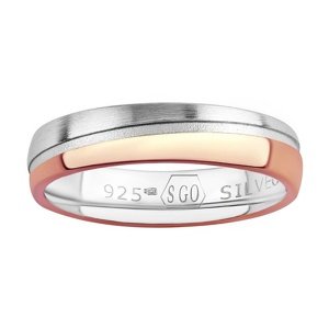 Snubný strieborný prsteň Rose pozlátený ružovým zlatom veľkosť obvod 64 mm