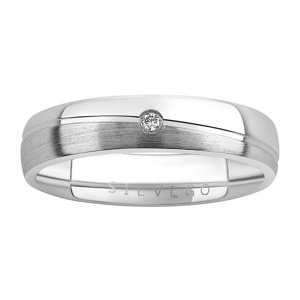 Snubný strieborný prsteň GLAMIS s diamantom 0,03 ct veľkosť obvod 63 mm