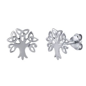 Strieborné náušnice strom života Triquetra
