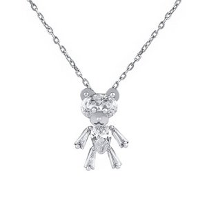 Strieborná retiazka s príveskom medvedíka BEAR s Brilliance Zirconia