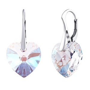 Strieborné náušnice srdce 14mm so Swarovski® Crystals Shimmer