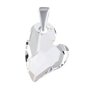 Strieborný prívesok Srdce Devoted 2 U 17mm číre Swarovski® Crystals