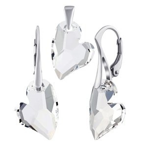 Strieborná súprava šperkov Srdce Devoted 2 U 17mm číre Swarovski® Crystals