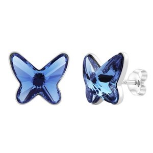 Strieborné náušnice motýlik so Swarovski® Crystals