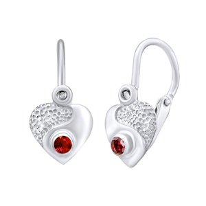 Strieborné detské náušnice srdce so Swarovski® Zirconia