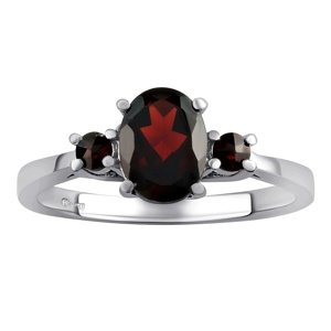 Strieborný prsteň s pravým prírodným Granátom Arane veľkosť obvod 57 mm