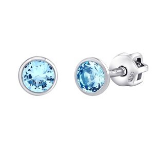 Modré náušnice kôstky Jenis s Brilliance Zirconia 4 mm