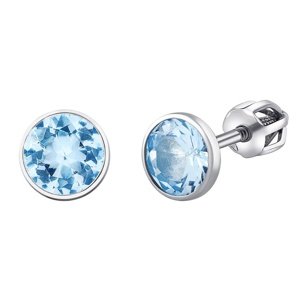 Modré strieborné náušnice kôstky Jenis s Brilliance Zirconia 6 mm