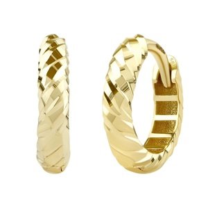 Zlaté náušnice kruhy Kayra zo žltého zlata brúsené 13mm