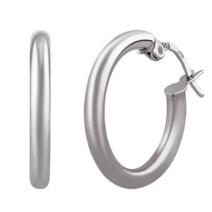Zlaté náušnice kruhy Demi z bieleho zlata - 20 mm