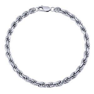 Strieborný náramok pánsky prepletaný Rope - 4,5 mm variant 19 cm