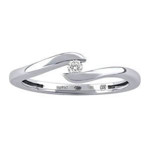 Zlatý zásnubný prsteň Zoey z bieleho zlata s diamantom 0,05 ct veľkosť obvod 54 mm