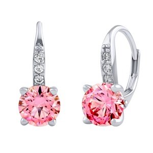 Strieborné náušnice so svetlo ružovými Swarovski Zirconia 7 mm