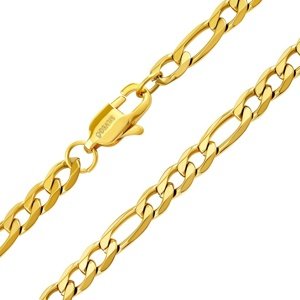Pozlátený náhrdelník Figaro z chirurgickej ocele 4,5 mm variant 60 cm
