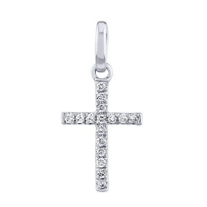 Diamantový prívesok krížik Serafine z bieleho zlata 0,05 ct