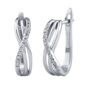 Strieborné náušnice kruhy Mael s Brilliance Zirconia a Infinity