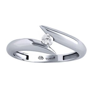 Strieborný prsteň Mona s Brilliance Zirconia veľkosť obvod 56 mm
