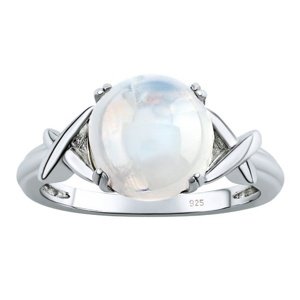 Strieborný prsteň Donel s pravým mesačným kameňom veľkosť obvod 54 mm