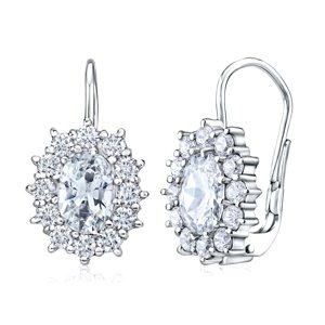 Strieborné náušnice s čírymi Swarovski® Zirconia