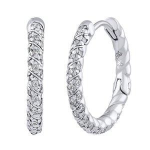 Strieborné náušnice kruhy Gianna s čírymi Brilliance Zirconia - 18 mm