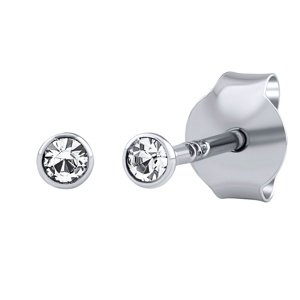 Strieborné náušnice kôstky Malia s čírymi Swarovski Zirconia 2 mm