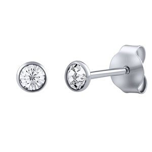 Strieborné náušnice kôstky Malia s čírymi Swarovski Zirconia 3 mm