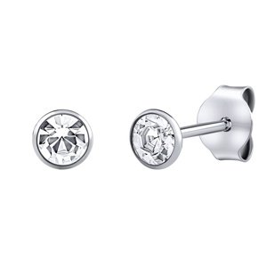 Strieborné náušnice kôstky Malia s čírymi Swarovski Zirconia 4 mm