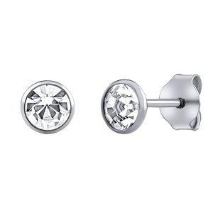 Strieborné náušnice kôstky Malia s čírymi Swarovski Zirconia 5 mm