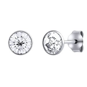 Strieborné náušnice kôstky Malia s čírymi Swarovski Zirconia 6 mm