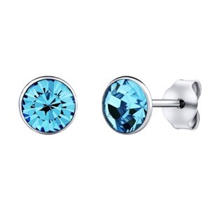 Strieborné náušnice kôstky Malia s modrými Swarovski Zirconia 6 mm