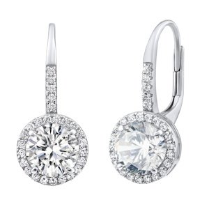 Strieborné visiace náušnice so Swarovski® Zirconia