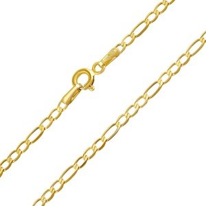 Zlatá retiazka Figaro 2,2 mm - Y variant 55 cm
