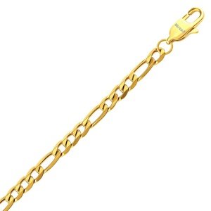 Pozlátený náramok Figaro z chirurgickej ocele 4,5 mm variant 22 cm
