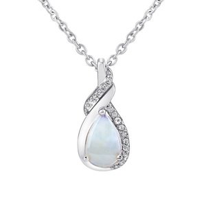 Strieborný náhrdelník Derica s pravým modrým opálom a čírym topazom