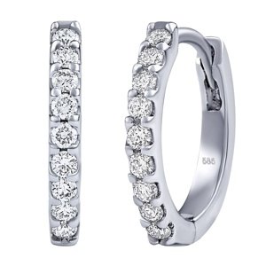 Diamantové náušnice kruhy Aira v bielom zlate 11mm