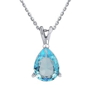 Strieborný náhrdelník Akela so syntetickým modrým topazom