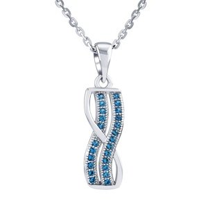 Strieborný náhrdelník AMABEL s modrými Brilliance Zirconia