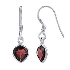 Strieborné náušnice June s prírodným granátom a Brilliance zirconia
