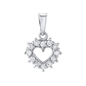 Strieborný prívesok SRDCE so Swarovski® Zirconia