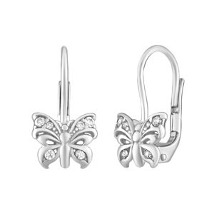 Strieborné náušnice Motýlik so Swarovski® Zirconia