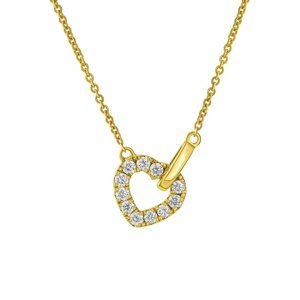 Diamantový náhrdelník srdce Marylin zo žltého zlata so srdcom - 42 cm
