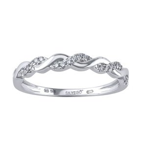 Zlatý zásnubný prsteň Fay z bieleho zlata s diamantmi 0,10 ct veľkosť obvod 52 mm