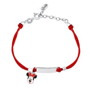Textilný náramok Minnie so striebornými doplnkami a zapínaním